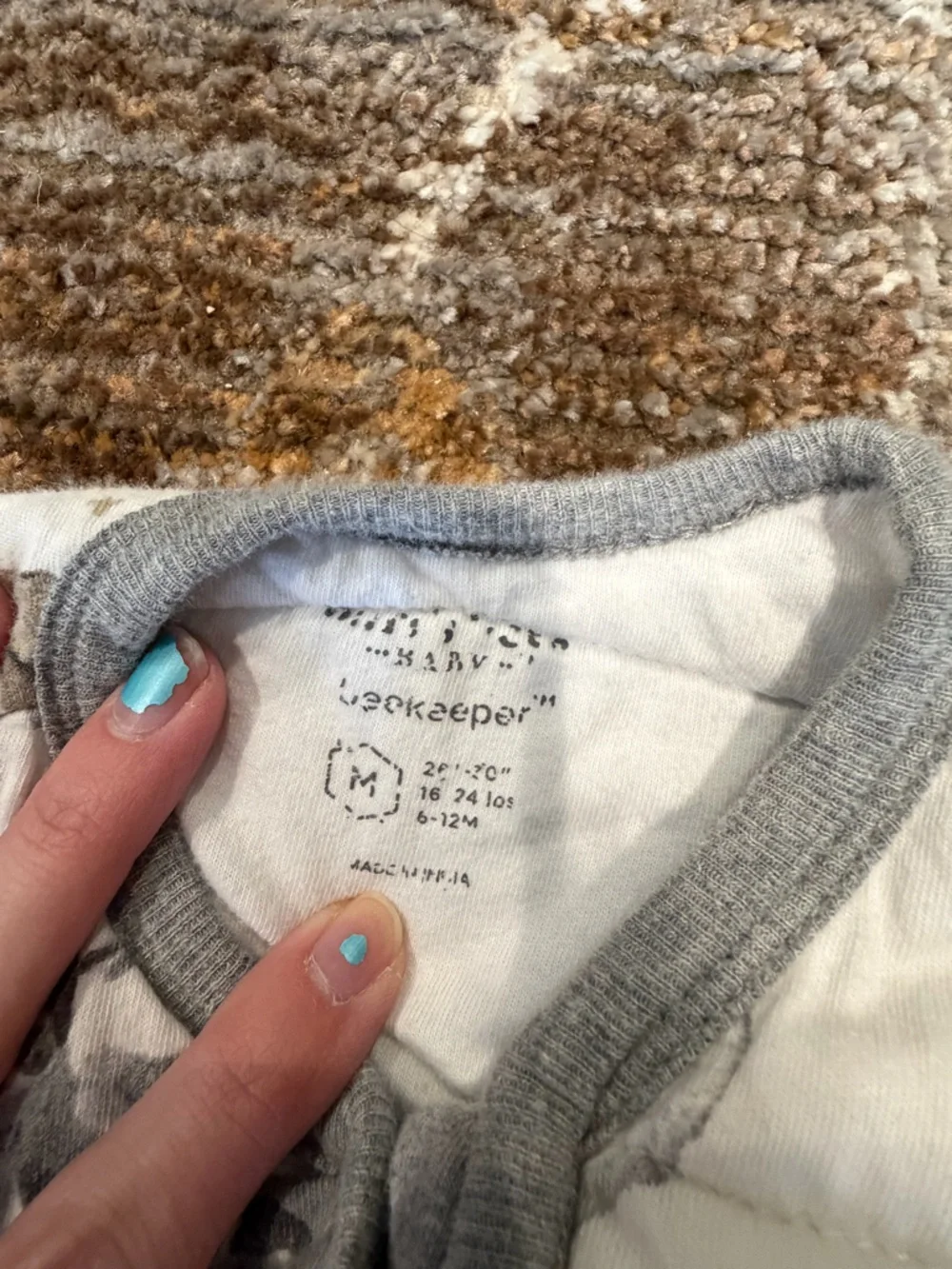 Burt’s Bees Sleepsack Sleep Bag for Kids in Moon & Star Print - Gray